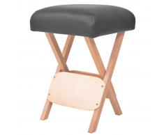 vidaXL Taburete de masaje plegable 12 cm de grosor negro