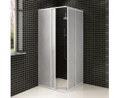 vidaXL Mampara de ducha con marco de aluminio, 80 x 90 cm