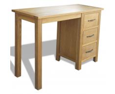 vidaXL Escritorio con 3 cajones madera maciza de roble 106x40x75 cm