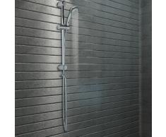 vidaXL Rail barra y alcachofa de ducha 2 piezas metal