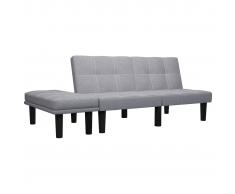 vidaXL Sofá de 2 plazas de tela gris claro