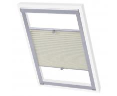 vidaXL Persiana plisada crema C04