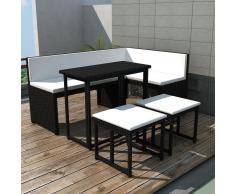 vidaXL Conjunto de sofá jardín ratán sintético negro 12 piezas