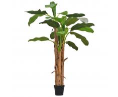 vidaXL Árbol bananero artificial con macetero 250 cm verde
