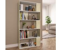 vidaXL Estantería/divisor espacio aglomerado blanco Sonoma 80x24x159cm