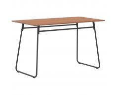 vidaXL Mesa de comedor 120x60x73cm madera contrachapada y acero marrón