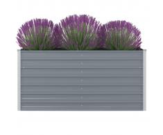 vidaXL Jardinera elevada 160x80x77 cm acero galvanizado gris