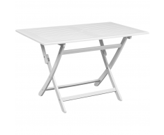 vidaXL mesa comedor rectangular exterior madera de acacia color blanco