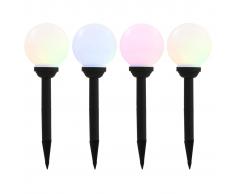 vidaXL Lámparas solares LED de exterior 4 unidades esféricas 15 cm RGB