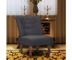 vidaXL Sillón de estilo francés de tela gris