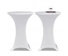 vidaXL 2 Manteles blancos ajustados para mesa de pie - 70 cm diámetro
