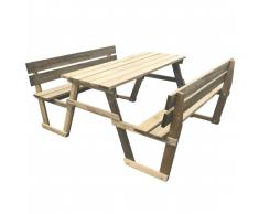 vidaXL Mesa de picnic con 2 bancos madera de pino impregnada