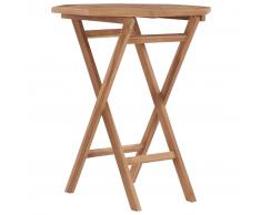 vidaXL Mesa plegable de jardín madera maciza de teca 60x60x75 cm