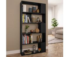 vidaXL Estantería/divisor de espacios aglomerado negro 80x24x159 cm