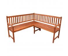 vidaXL Banco de esquina de jardín 150 cm madera maciza de acacia
