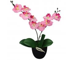 vidaXL Planta artificial orquídea con macetero 30 cm rosa