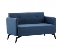 vidaXL Sofá de 2 plazas con tapizado de tela 115x60x67 cm azul
