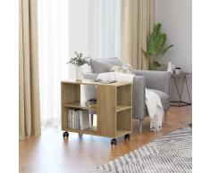 vidaXL Mesa auxiliar de aglomerado color roble Sonoma 70x35x55 cm
