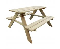 vidaXL Mesa de picnic para niños madera de pino 89x89,6x50,8 cm
