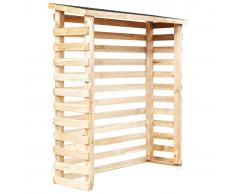 vidaXL Caseta de leña para jardín madera de pino 160x50x170 cm