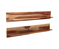vidaXL Estantes de pared 2 uds. 169x26x20 cm madera maciza de sheesham