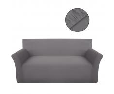 vidaXL funda elástica de algodón jersey para sofá color gris