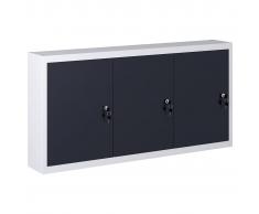 vidaXL Armario de herramientas de pared industrial metal gris y negro