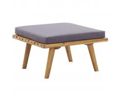 vidaXL Reposapiés de jardín y cojín madera maciza acacia 60x60x29 cm