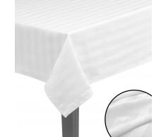vidaXL Manteles de mesa algodón satinado blanco 5 unidades 130x250cm