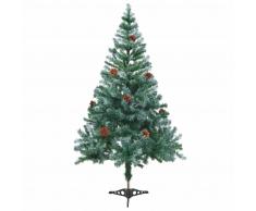 vidaXL Árbol de navidad glaseado con piñas 150 cm