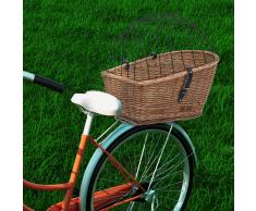 vidaXL Cesta trasera de bicicleta con tapa sauce natural 55x31x36 cm
