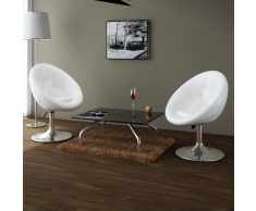 vidaXL Taburetes de cocina 2 unidades cuero sintético blanco