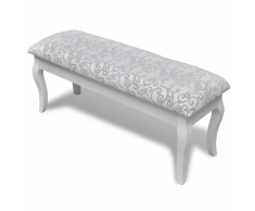 vidaXL Acolchada Hocker para Tocador de 2 Asientos Blanco 110 cm