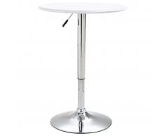 vidaXL Mesa alta de cocina MDF blanco Ø60 cm