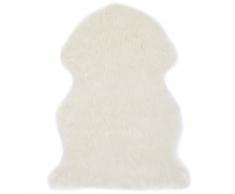 vidaXL Alfombra de piel de oveja sintética blanco 60x90 cm