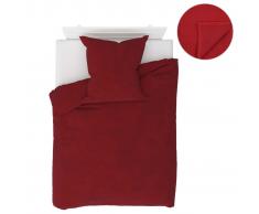 vidaXL Juego de cama forro polar 4 piezas rojo vino 135x200/80x80 cm
