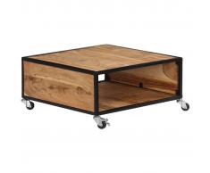 vidaXL Mesa de centro 70x70x32 madera maciza de acacia