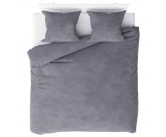 vidaXL Juego de funda de edredón gris 200x200/60x70 cm
