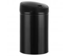 vidaXL Cubo de basura con sensor automático 52 L negro