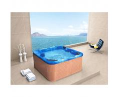 Beliani Spa exterior, Bañera de hidromasaje, Acrílico azul, SANREMO