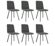 vidaXL Sillas de comedor 6 unidades terciopelo gris