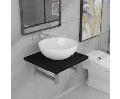 vidaXL Conjunto de muebles de baño 2 piezas cerámica negro