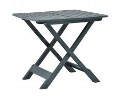vidaXL Mesa de jardín plegable de plástico verde 79x72x70 cm