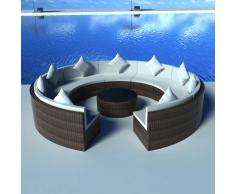 vidaXL Set muebles de jardín 10 pzas y cojines ratán sintético marrón