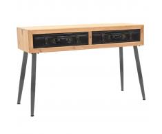 vidaXL Mesa consola de madera maciza de abeto 115x41x75,5 cm