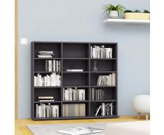 vidaXL Estantería para CD de aglomerado gris 102x16x89,5 cm