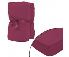 vidaXL Sábana bajera para cama de agua 1,8x2m algodón burdeos 2 uds