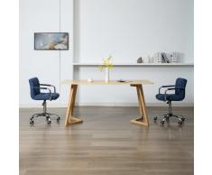 vidaXL Sillas de comedor giratorias 2 unidades tela azul