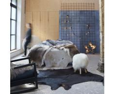 vidaXL Alfombra de piel de vaca auténtica negro 150x170 cm