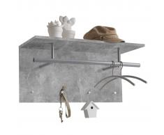 FMD Perchero de pared gris hormigón 72x29,3x34,5 cm